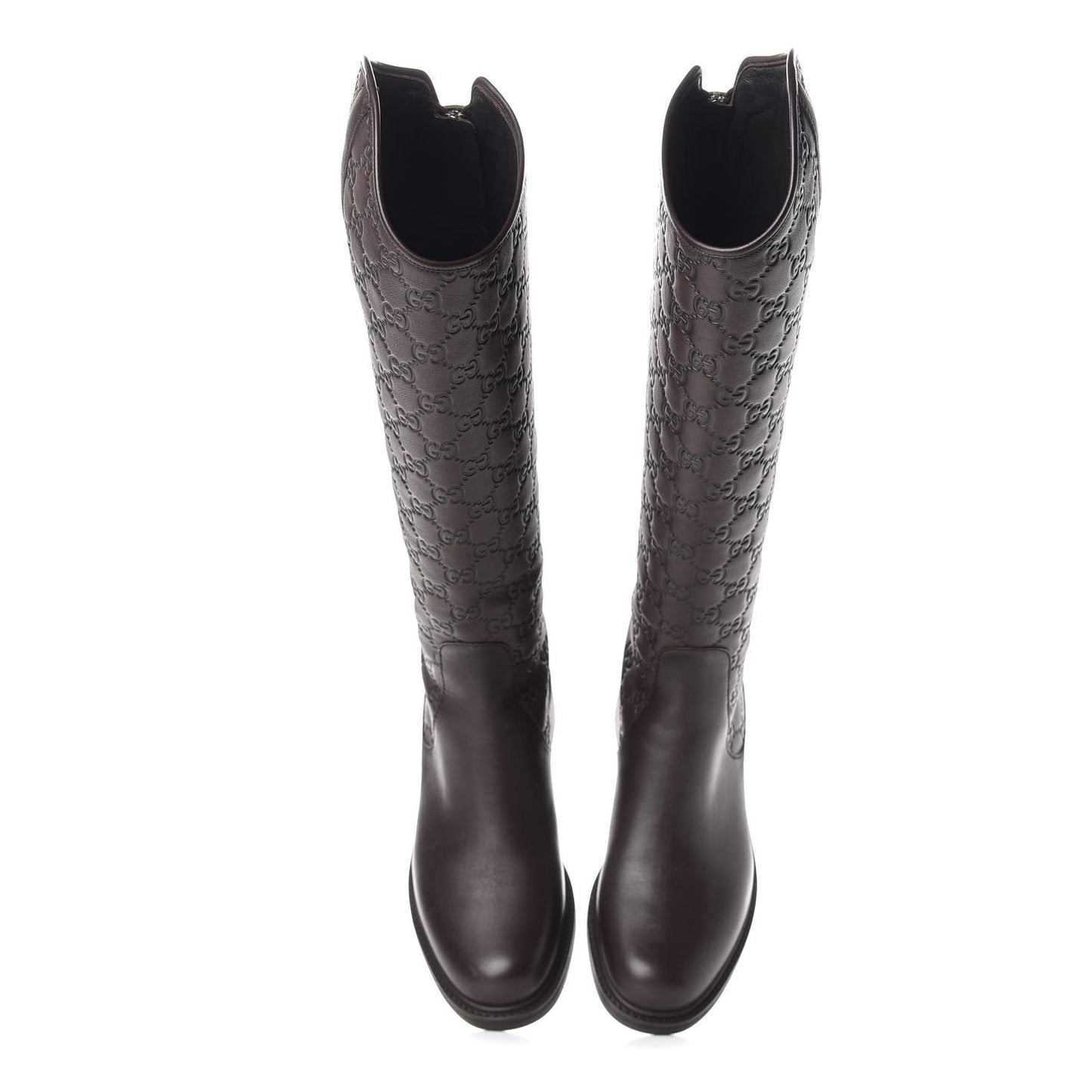 Guccissima Calfskin Miro Soft Knee High Riding Boots 36 Chocolate