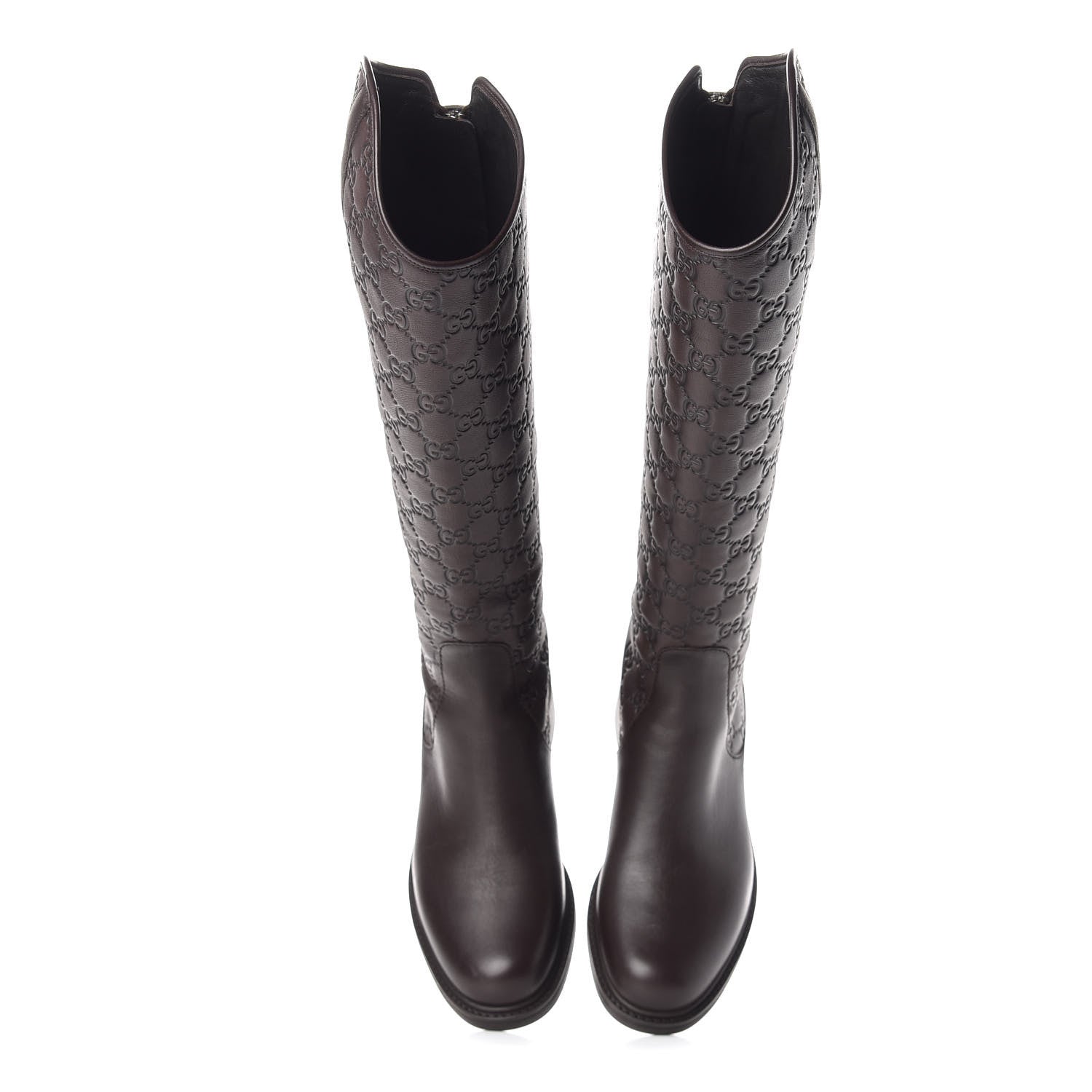 Gucci Guccissima Calfskin Miro Soft Knee High Riding Boots 36 Chocolate 5 of 10