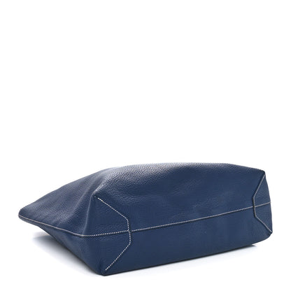 Hermes Veau Sikkim Taurillon Clemence Double Sens 36 Reversible Tote Bleu Electrique Bleu De Malte 4 of 14