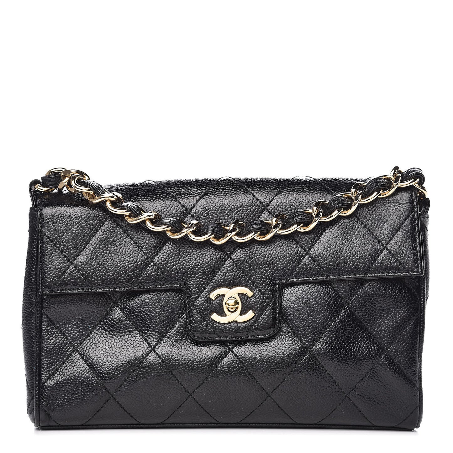 Caviar Quilted Medium Single Flap Black