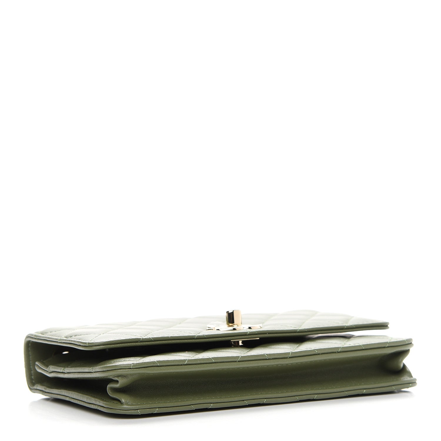 Chanel Lambskin Quilted Trendy CC Wallet On Chain WOC Green 4 of 10