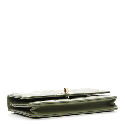 Chanel Lambskin Quilted Trendy CC Wallet On Chain WOC Green 4 of 10