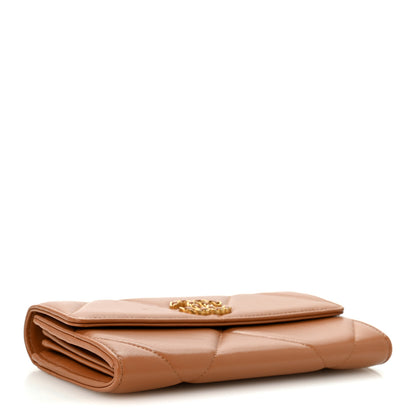 Chanel Lambskin Quilted Chanel 19 Flap Wallet Brown 4 of 10