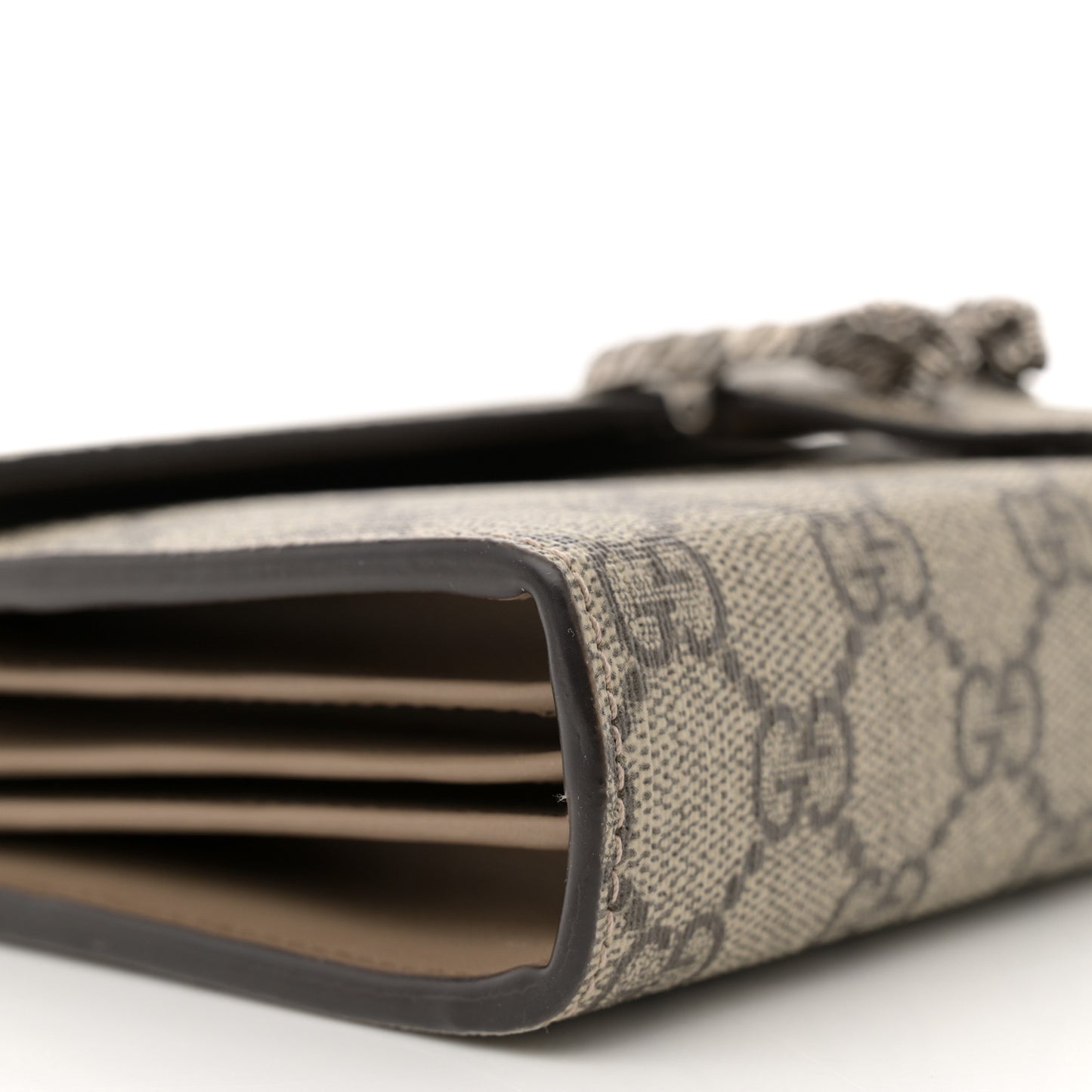 GG Supreme Monogram Mini Dionysus Chain Wallet Beige Taupe