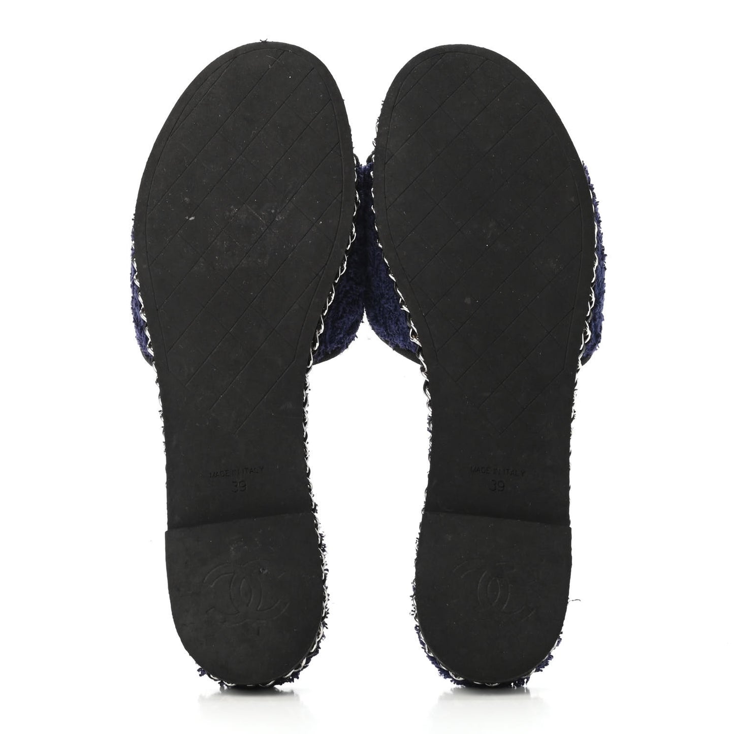 Terry CC Flat Mules 39 Navy Blue