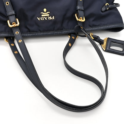 Prada Tessuto Nylon Saffiano Metal Shopping Tote Navy 14 of 17