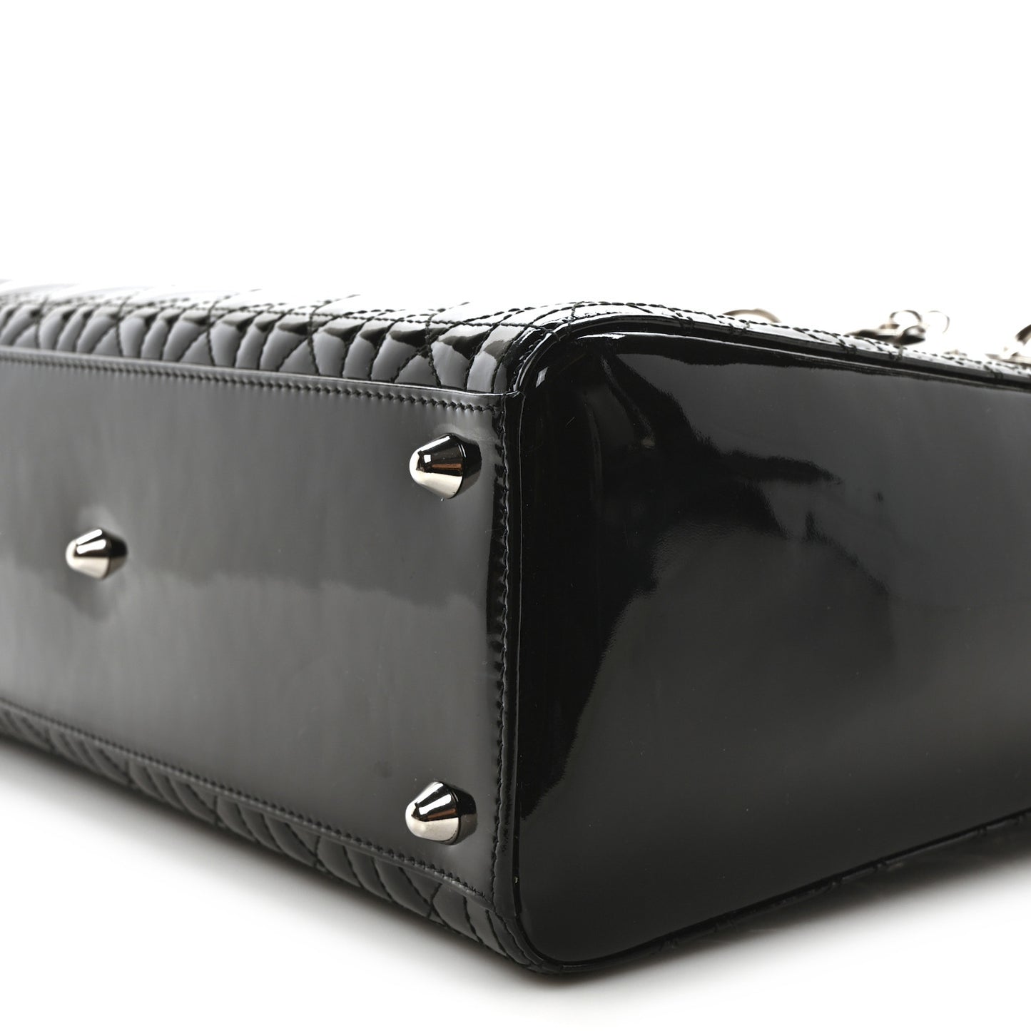 Patent Cannage Large Lady Dior Black