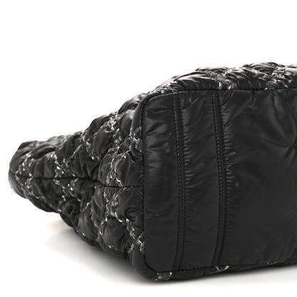 Chanel Nylon Quilted Tweed Stitch Bubble Tote Black 9 of 14