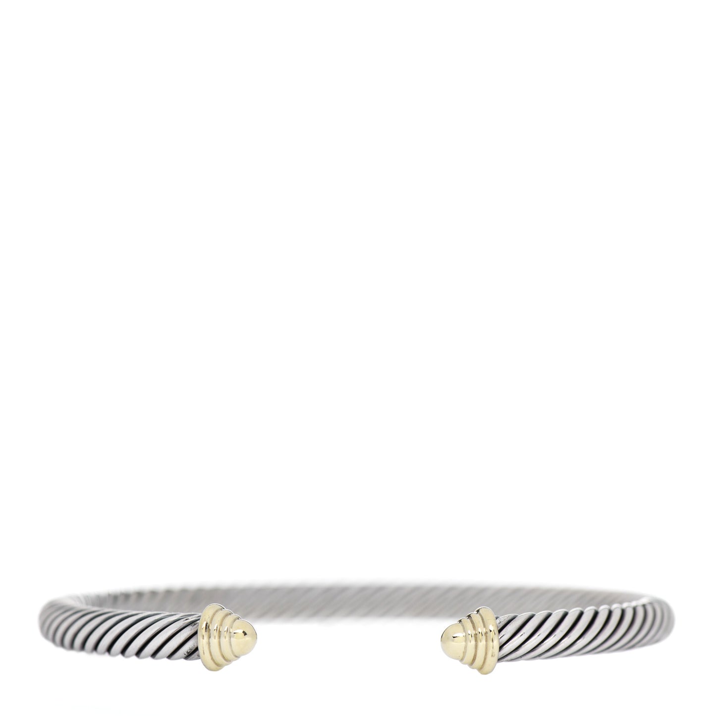 Sterling Silver 14K Yellow Gold 5mm Cable Classics Bracelet