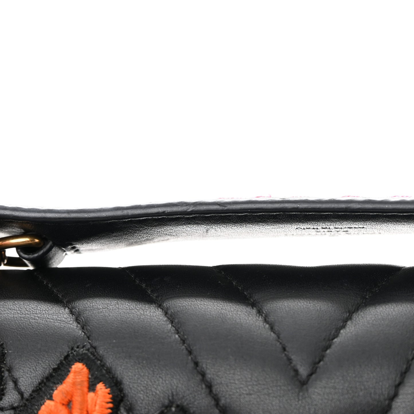 Calfskin Embroidered New Wave Chain MM Black