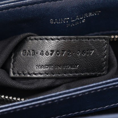 Saint Laurent Calfskin Y Quilted Monogram Toy Loulou Chain Satchel Medium Blue 7 of 12