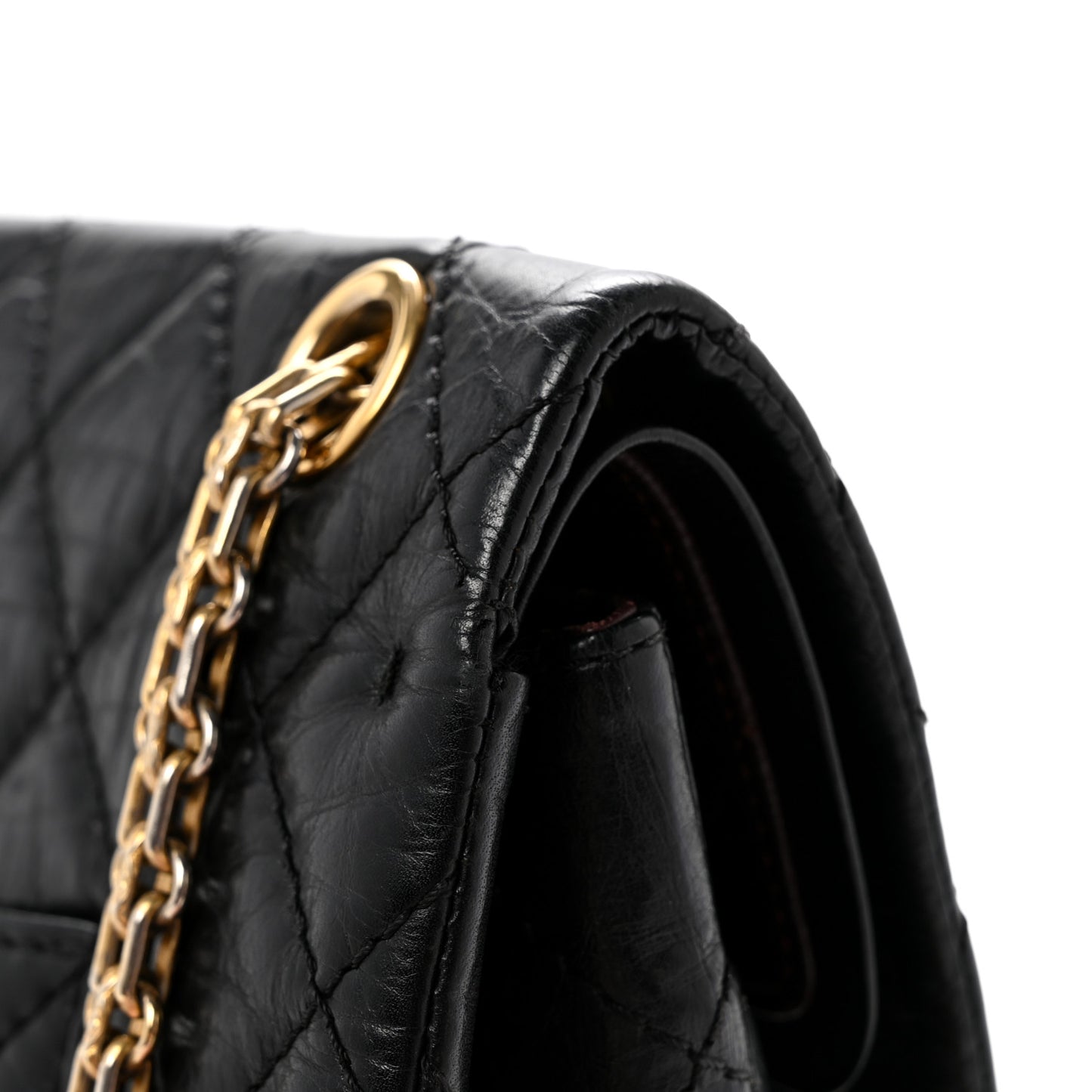 Aged Calfskin Quilted 2.55 Reissue 226 Flap Black