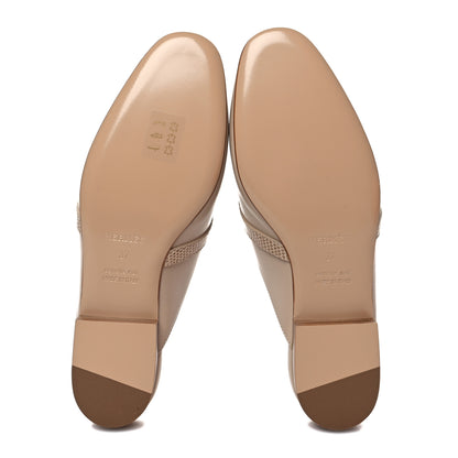 Hermes Shiny Lizard Calfskin Oz Mules 37 Beige Sarrazin 5 of 9
