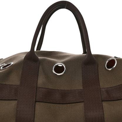 Hermes Fabric Carrying Dog Bag Kaki Feu 7 of 10