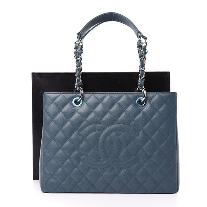 Chanel Caviar Quilted Grand Shopping Tote GST Blue 11 of 11