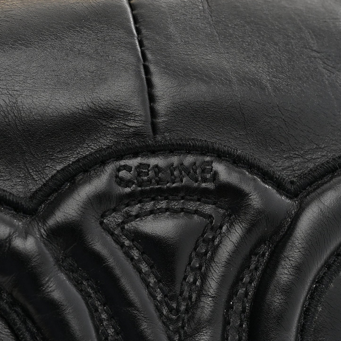 Calfskin Triomphe Clutch Pouch Black