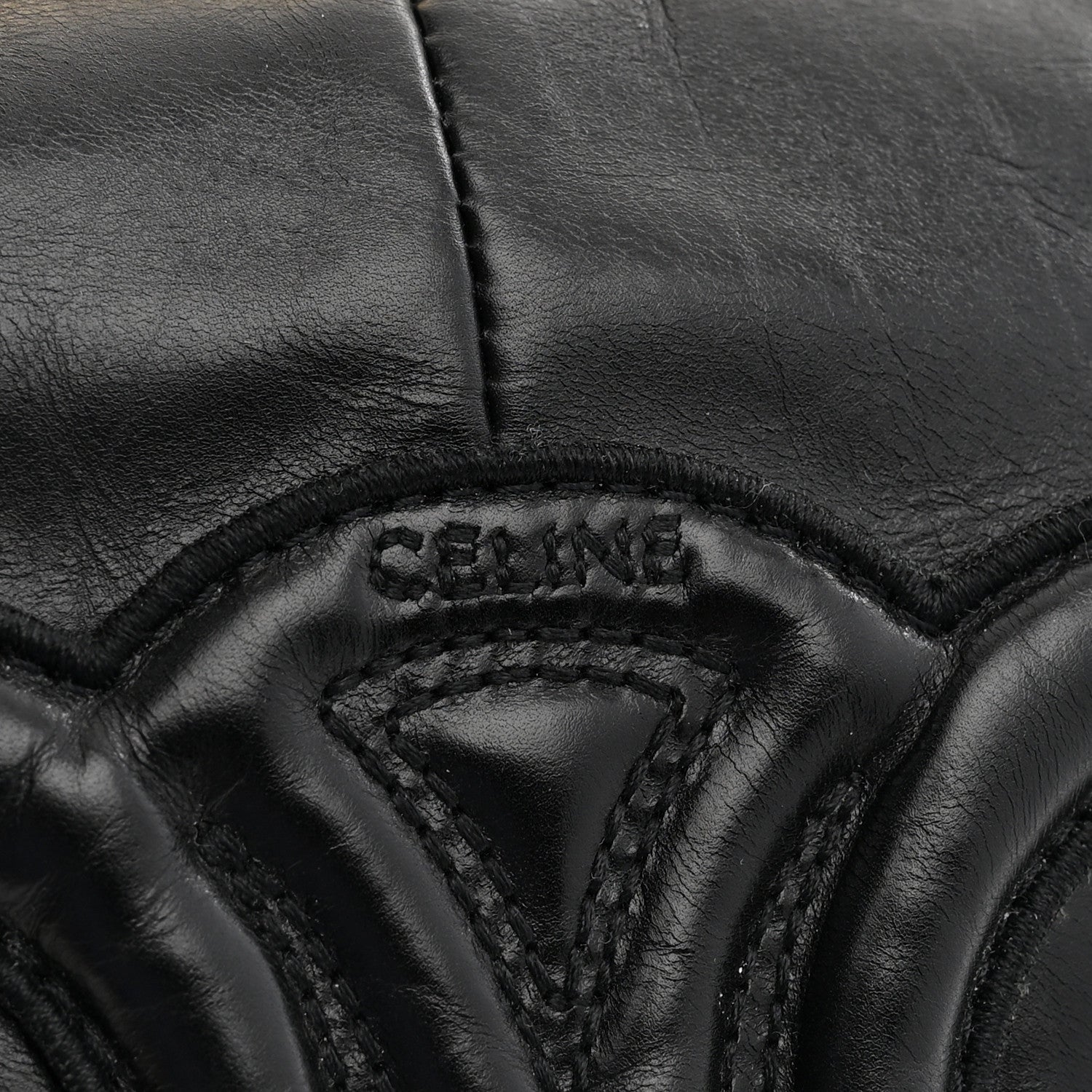 Celine Calfskin Triomphe Clutch Pouch Black 6 of 7