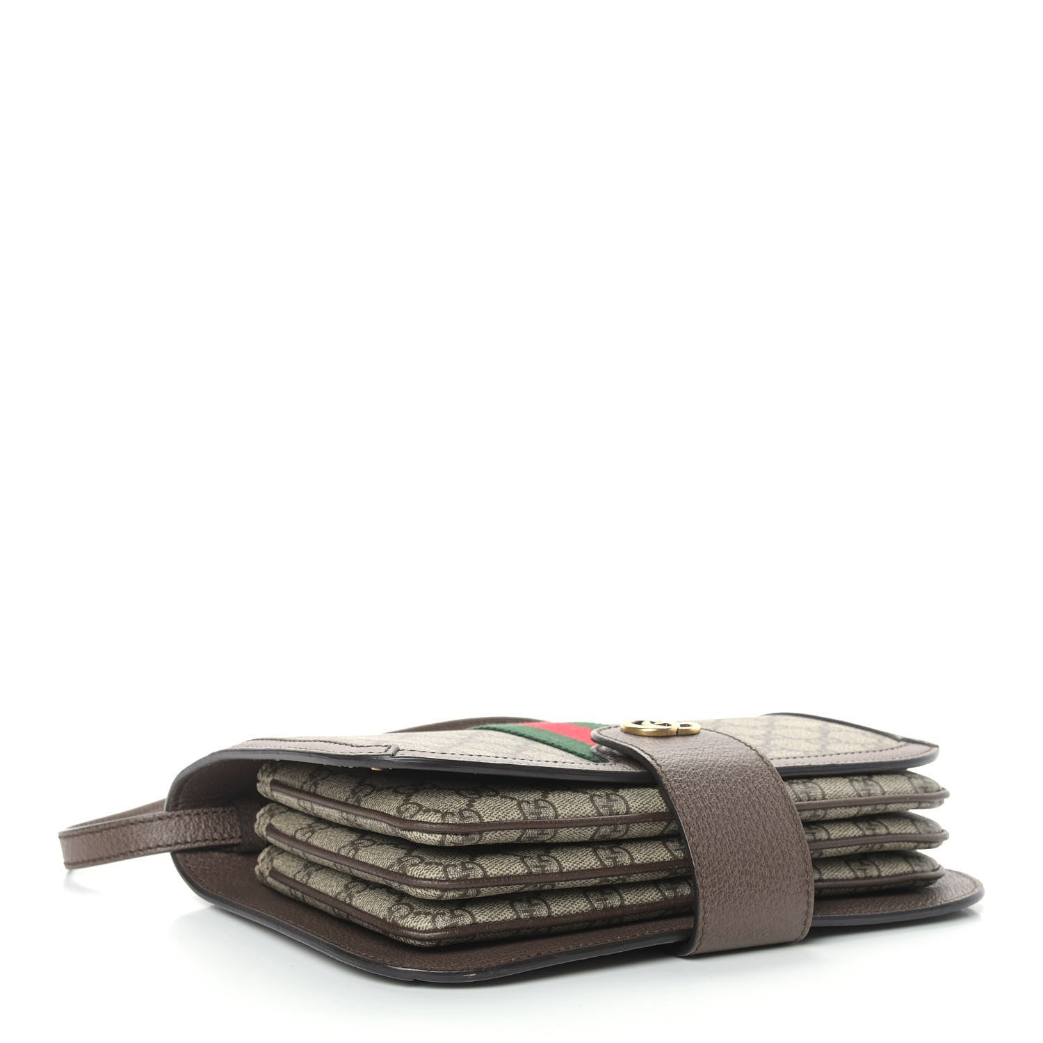 Gucci GG Supreme Monogram Web Ophidia Flap Messenger Bag Beige New Acero 4 of 8
