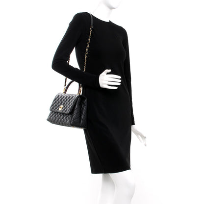 Chanel Caviar Lizard Quilted Small Coco Handle Flap Black 2 of 8