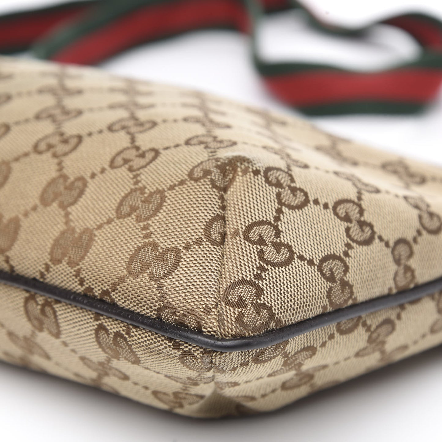 Monogram Web Small Flat Messenger Crossbody Dark Brown
