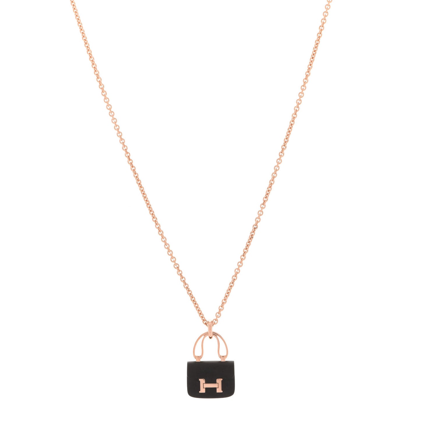 18K Rose Gold Black Jade Constance Amulettes Pendant Necklace