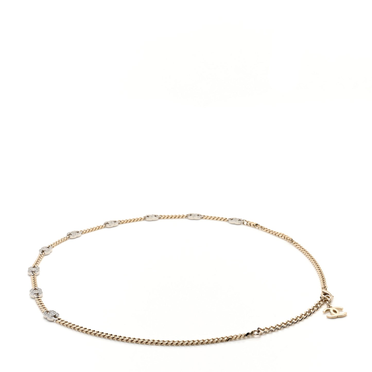 Crystal CC Chain Links Belt Gold Silver