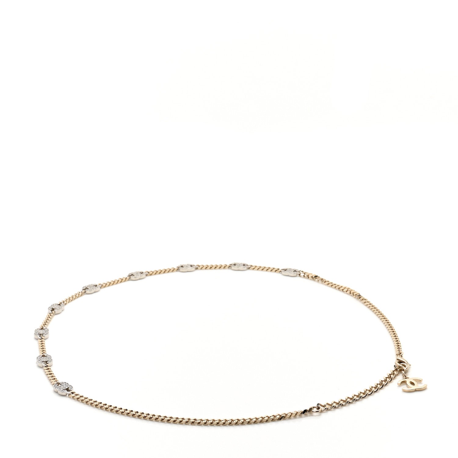 Chanel Crystal CC Chain Links Belt Gold Silver 2 of 4
