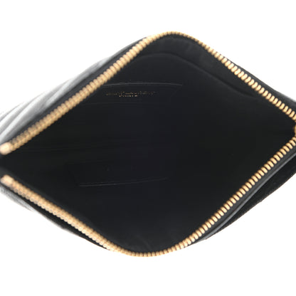 Saint Laurent Grain De Poudre Chevron Monogram Bill Pouch Black 5 of 9