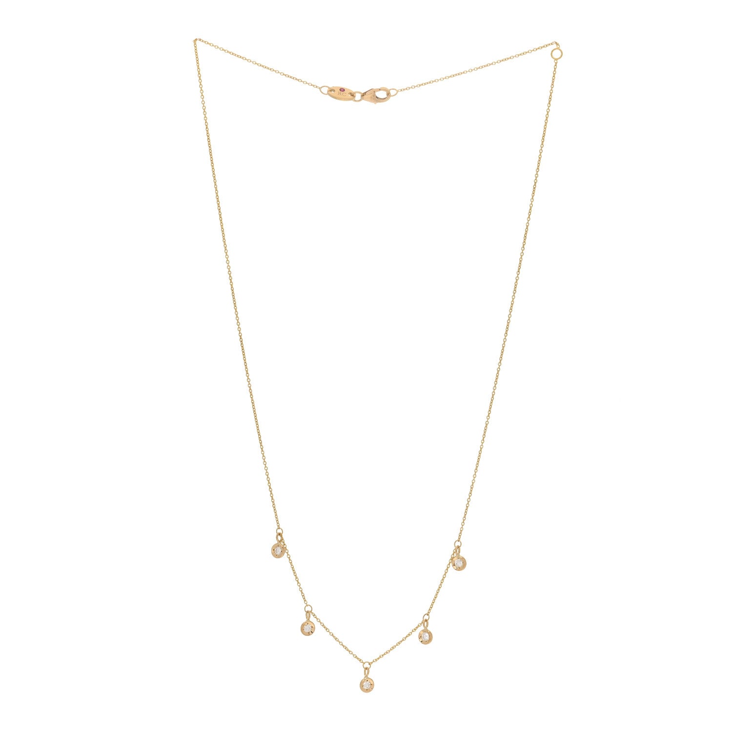 Roberto Coin 18K Yellow Gold Diamond Diamonds By The Inch Dangling Five Station Necklace 3 of 6