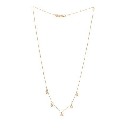 Roberto Coin 18K Yellow Gold Diamond Diamonds By The Inch Dangling Five Station Necklace 3 of 6