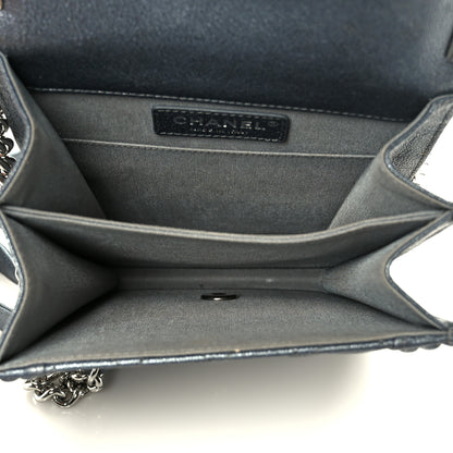 Chanel Iridescent Caviar Quilted North South Boy Flap Silver 9 of 21