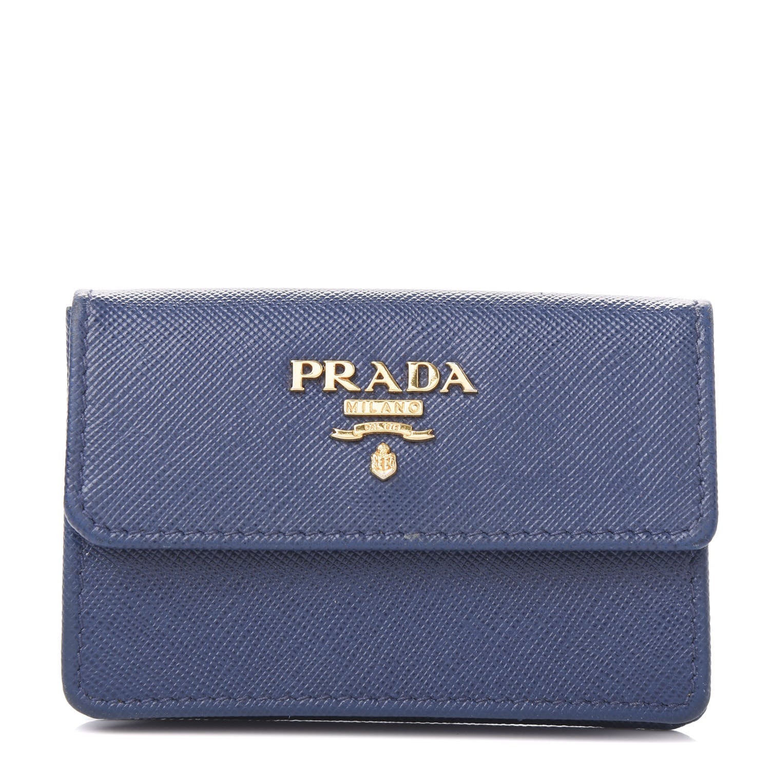Prada Saffiano Metal Coin Purse Bluette 1 of 8
