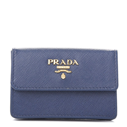 Prada Saffiano Metal Coin Purse Bluette 1 of 8