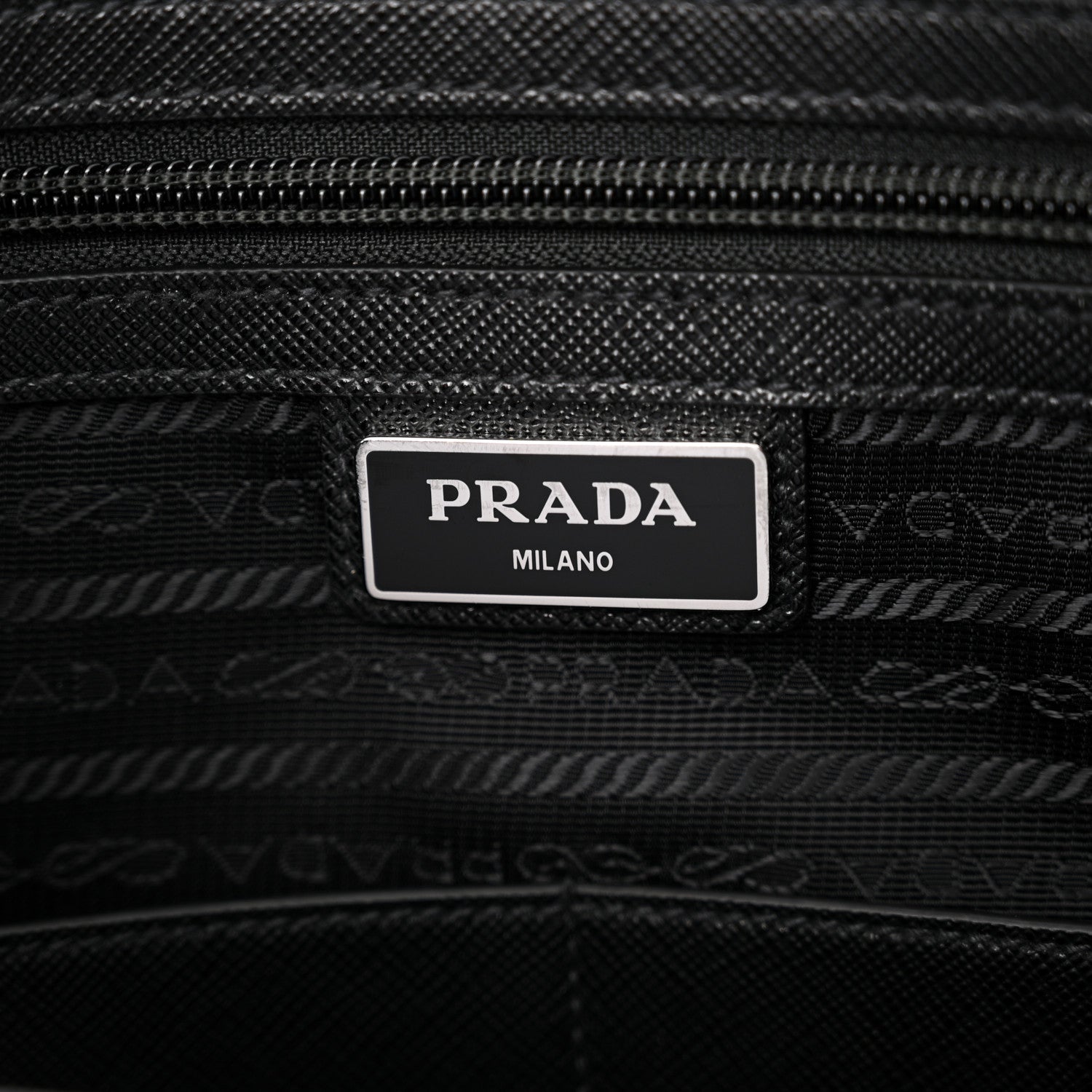Prada Tessuto Nylon Saffiano Metal Triangle Logo Work Bag Black 6 of 10