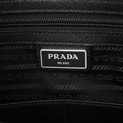Prada Tessuto Nylon Saffiano Metal Triangle Logo Work Bag Black 6 of 10