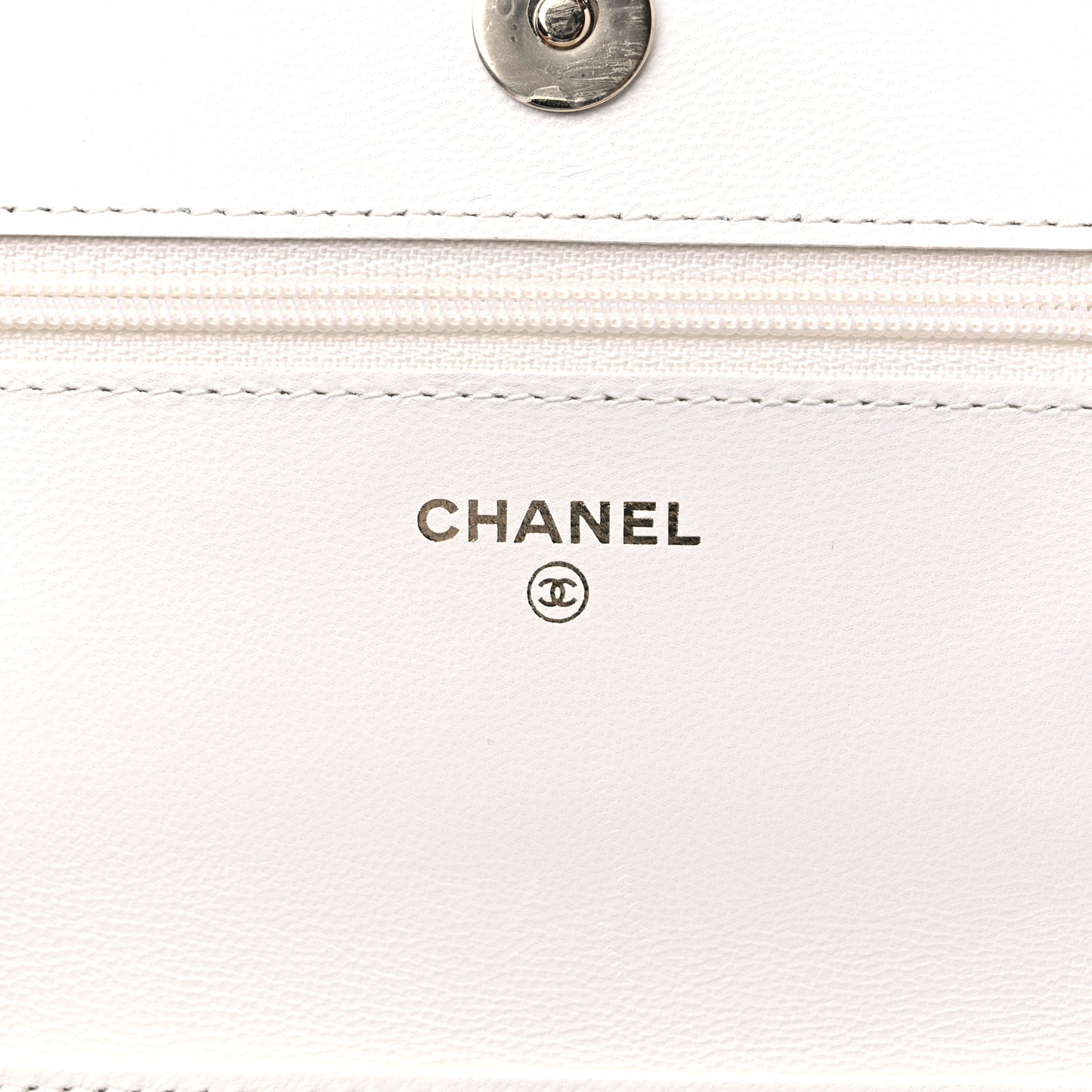 Goatskin Quilted Punk Essentials Wallet On Chain WOC White