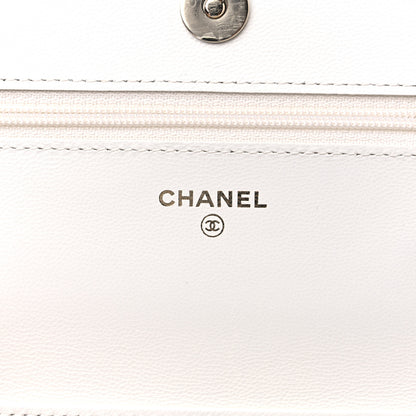 Chanel Goatskin Quilted Punk Essentials Wallet On Chain WOC White 6 of 10