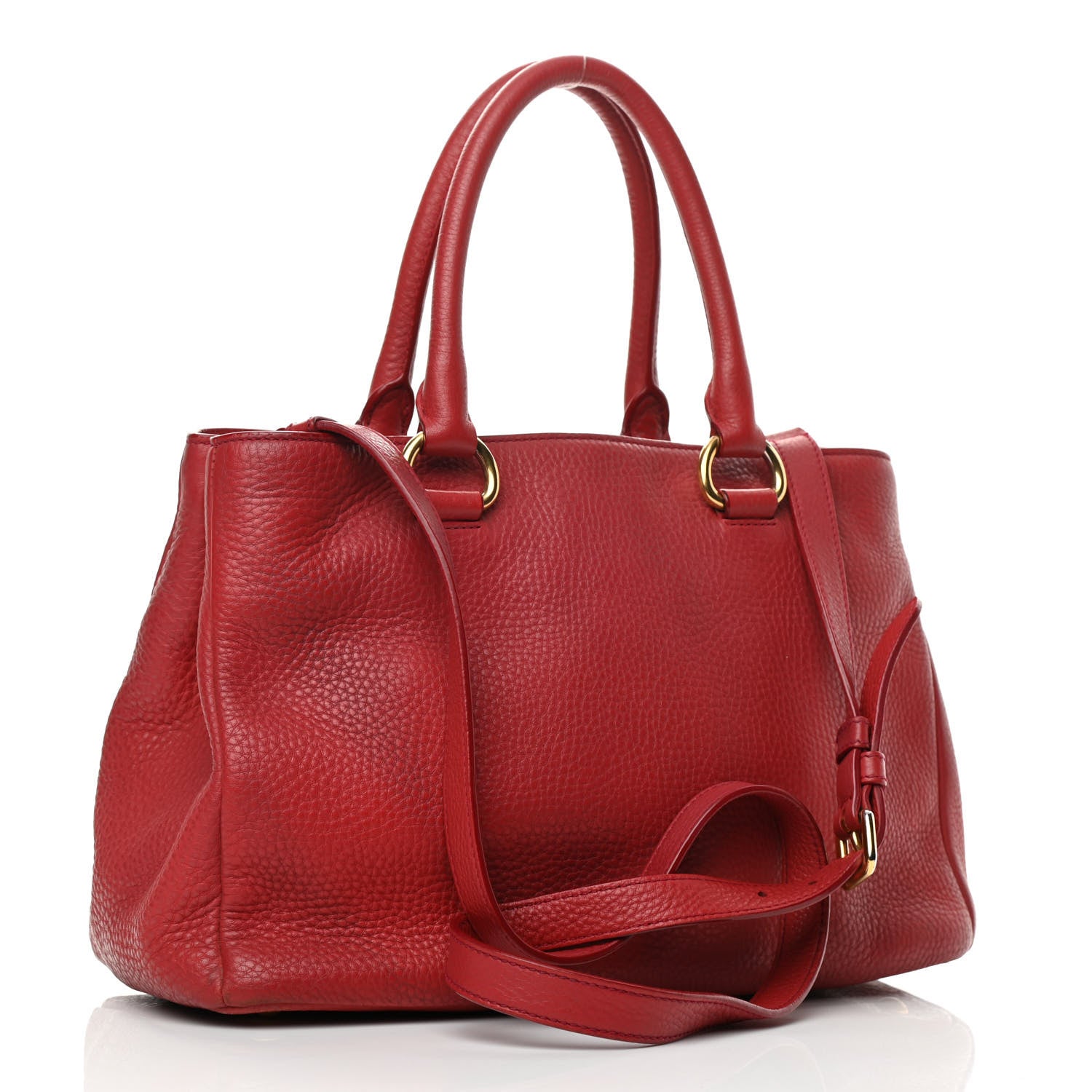 Prada Vitello Daino Tote Rosso 2 of 19