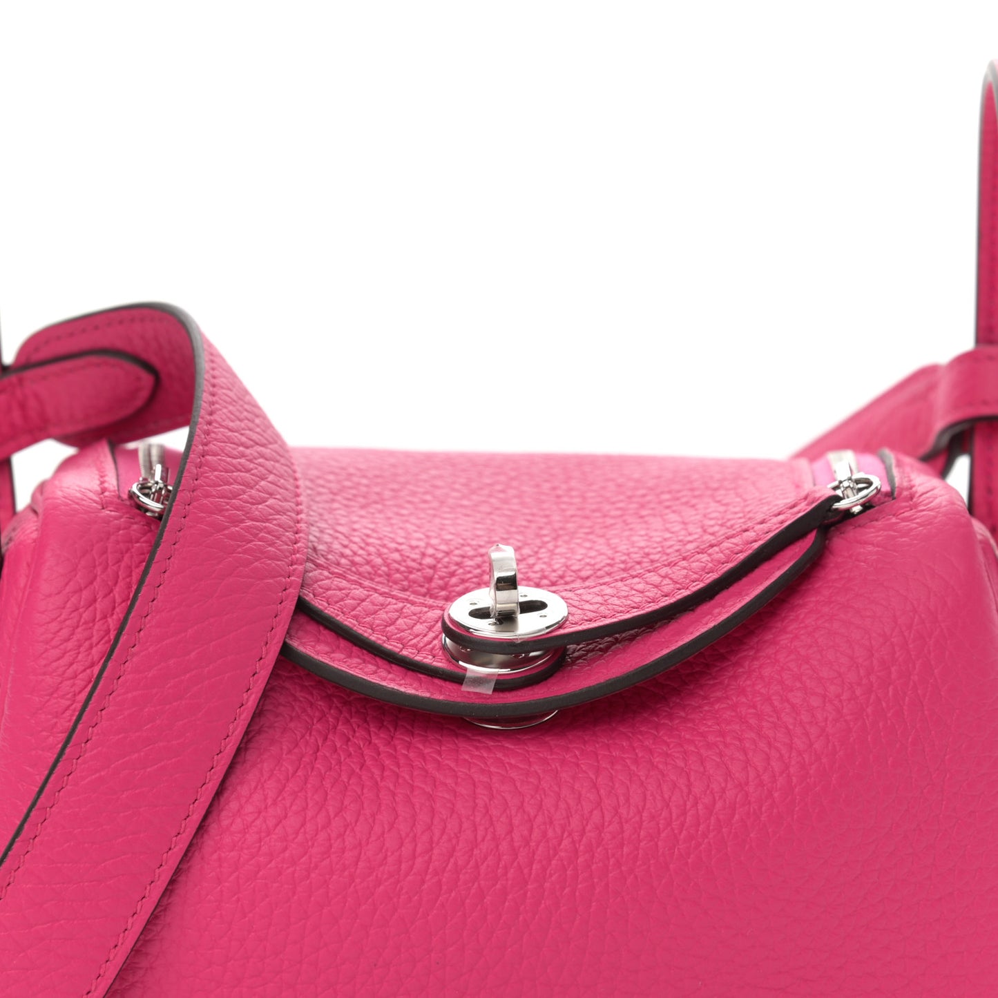 Taurillon Clemence Mini Lindy 20 Rose Shocking