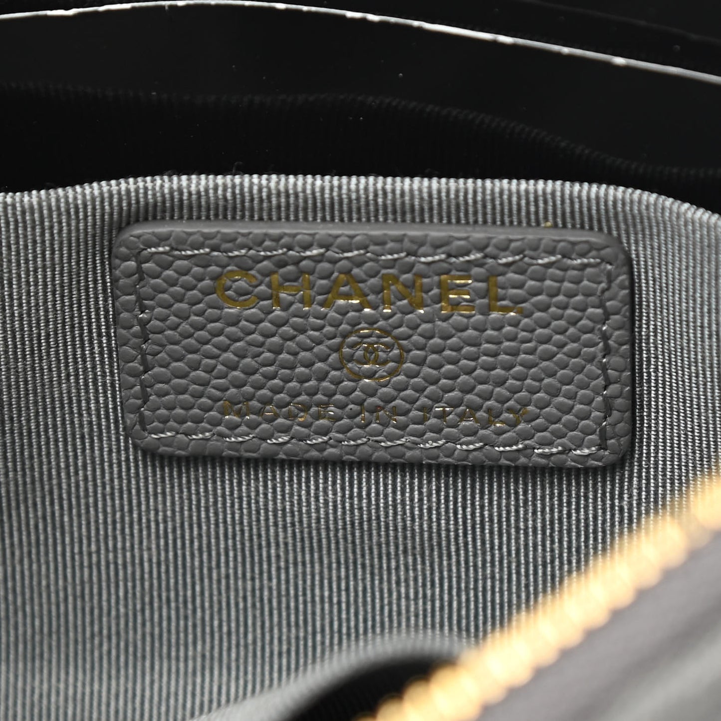 Caviar Quilted Cosmetic Case Grey
