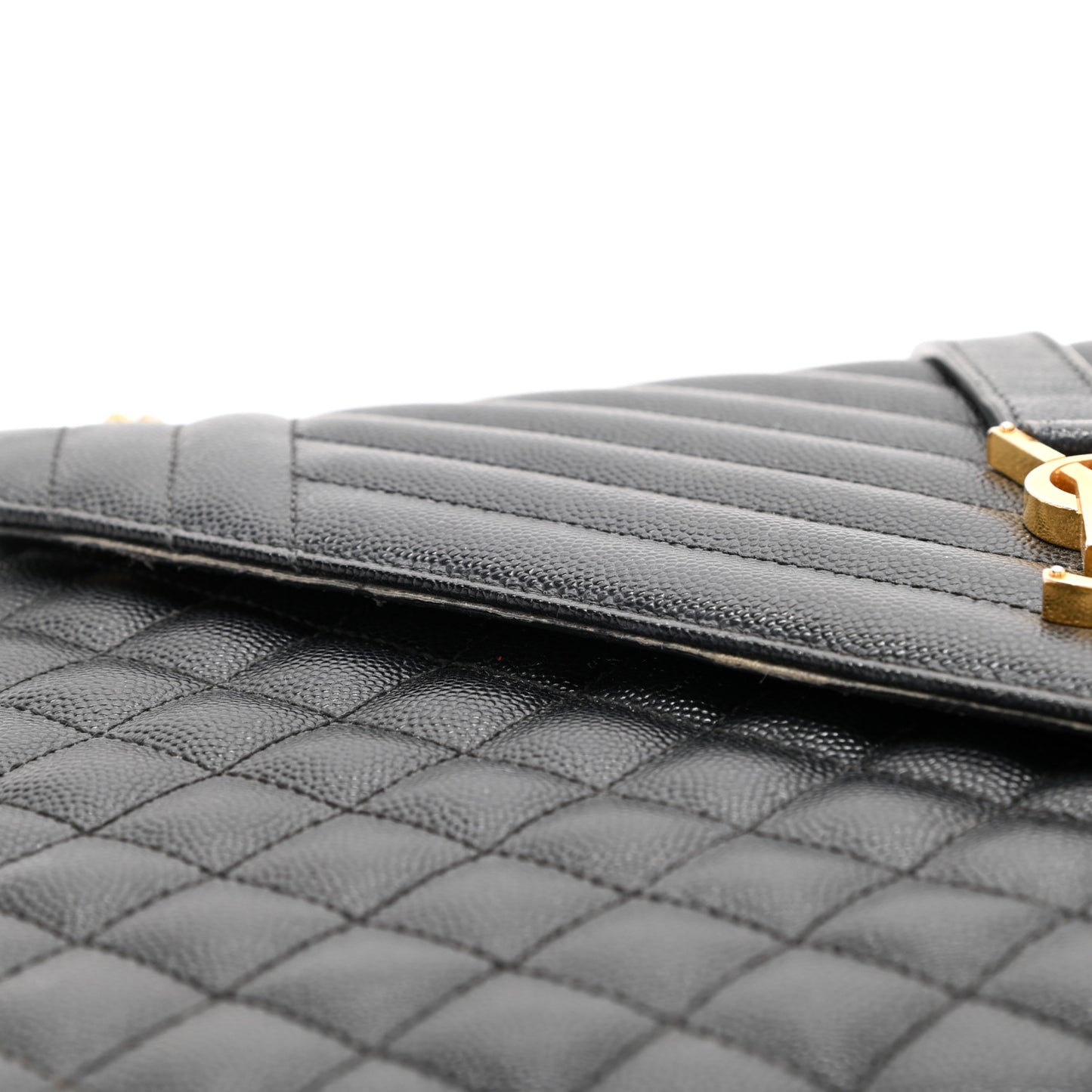 Grain De Poudre Textured Mixed Matelasse Large Triquilt Monogram Satchel Black
