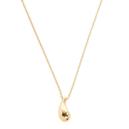 Tiffany 18K Yellow Gold 12mm Elsa Peretti Teardrop Pendant Necklace 1 of 6