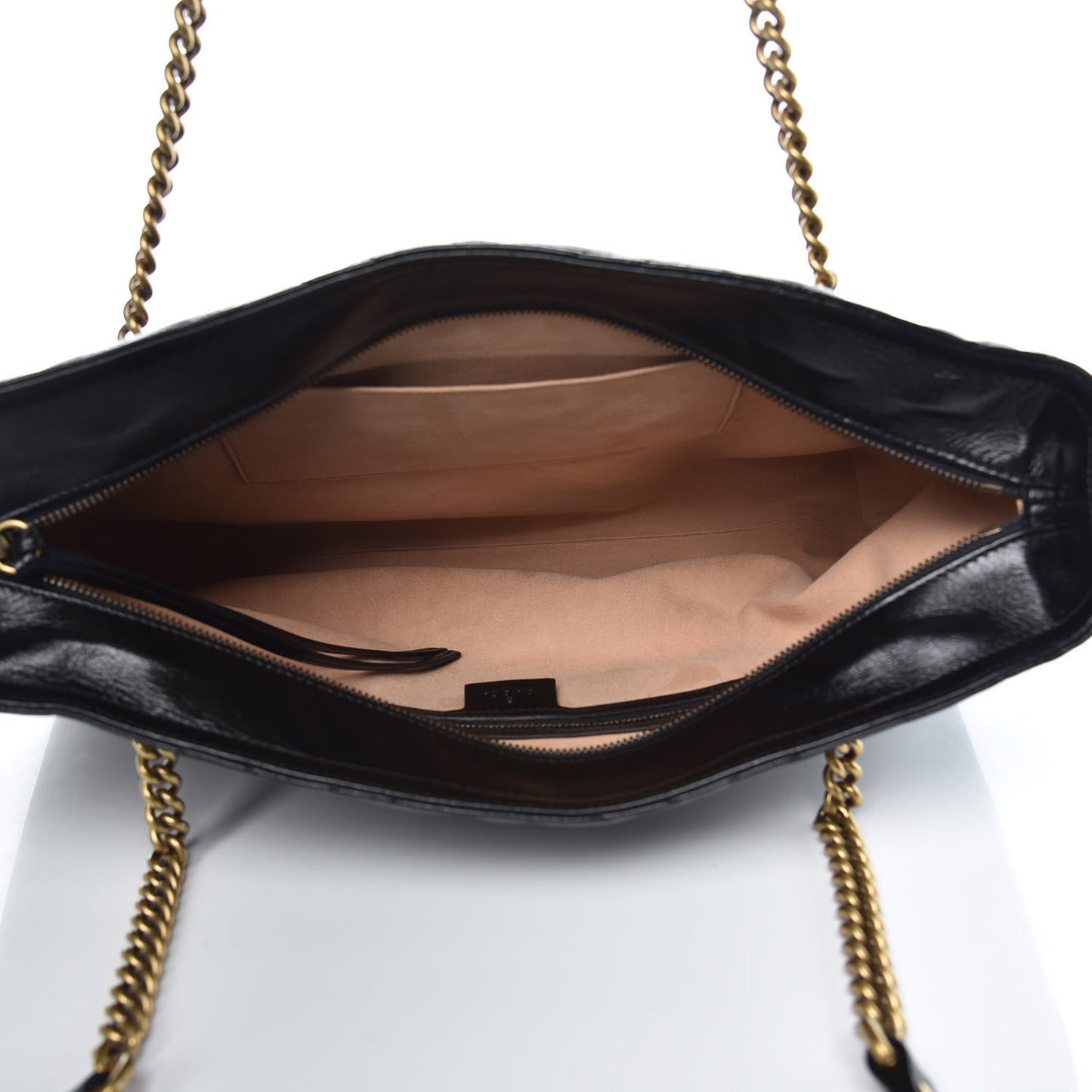 Vintage Calfskin Matelasse Medium GG Marmont Slim Tote Black