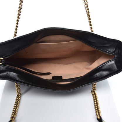 Gucci Vintage Calfskin Matelasse Medium GG Marmont Slim Tote Black 5 of 9
