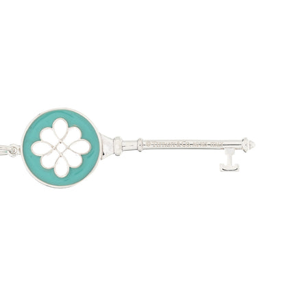Tiffany Sterling Silver Enamel Knot Key 1.75mm Chain Necklace Blue 30" 3 of 3