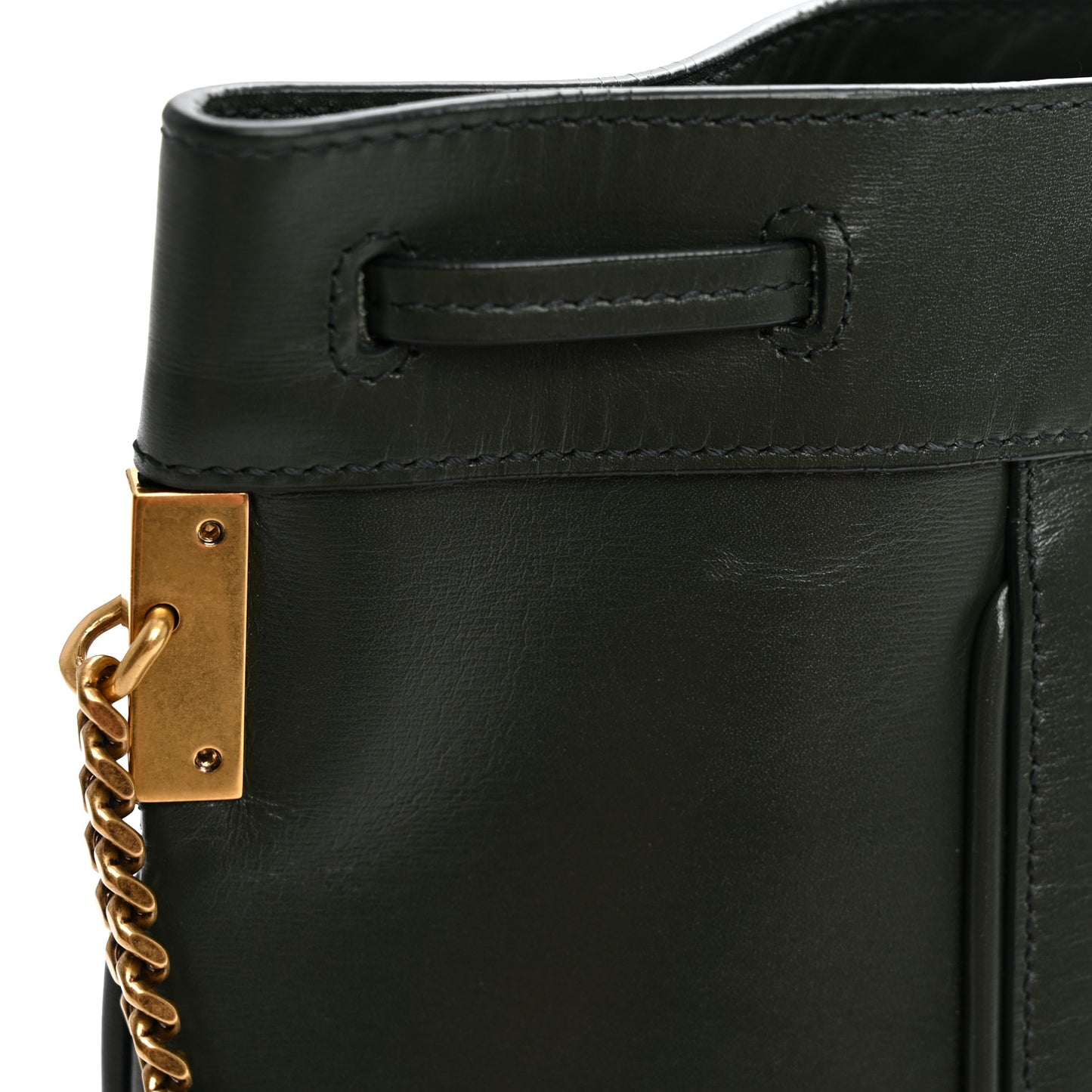 Smooth Calfskin Small Talitha Bucket Bag Vert Fonce