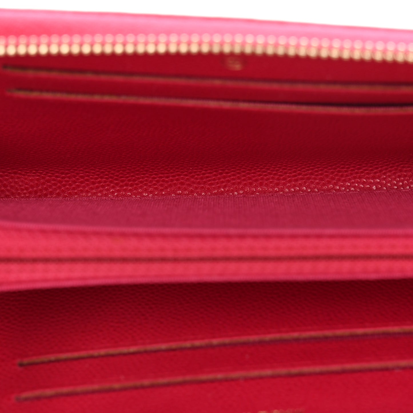 Caviar Camellia Embossed Large Zip Around Gusset Wallet Pink