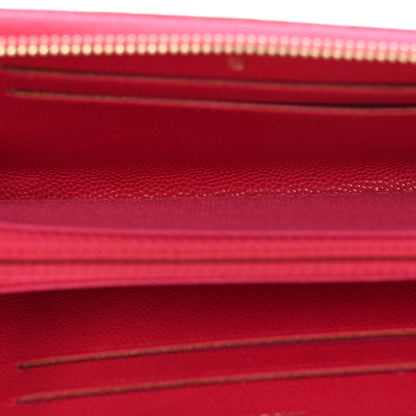 Chanel Caviar Camellia Embossed Large Zip Around Gusset Wallet Pink 5 of 10