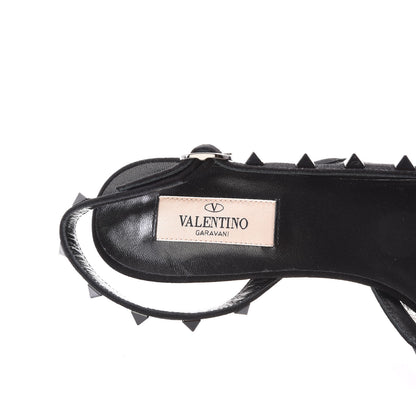 Valentino Garavani Mesh Point d'Esprit Rockstud Half D'Orsay Slingback 50mm Pumps 38 Black 7 of 8