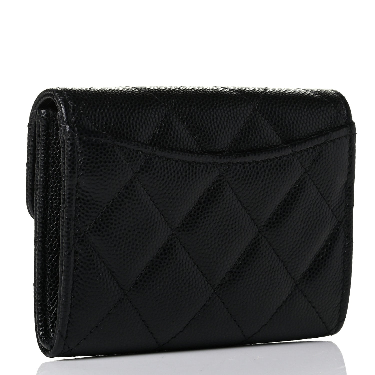 Chanel Caviar Quilted Flap Card Holder Wallet Black 2 of 5